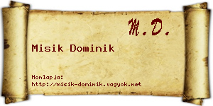 Misik Dominik névjegykártya